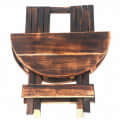 Round Wooden Folding Coffee Table with Vintage Finish - right_view