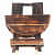 Round Wooden Folding Coffee Table with Vintage Finish - right_view