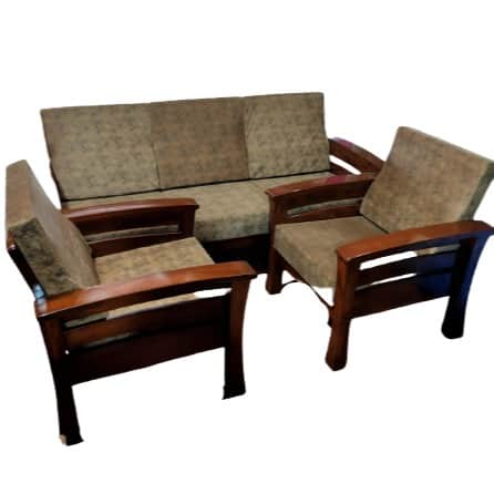 Wooden Sofa Set (3+2) - front_view
