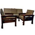 Wooden Sofa Set (3+2) - rear_view