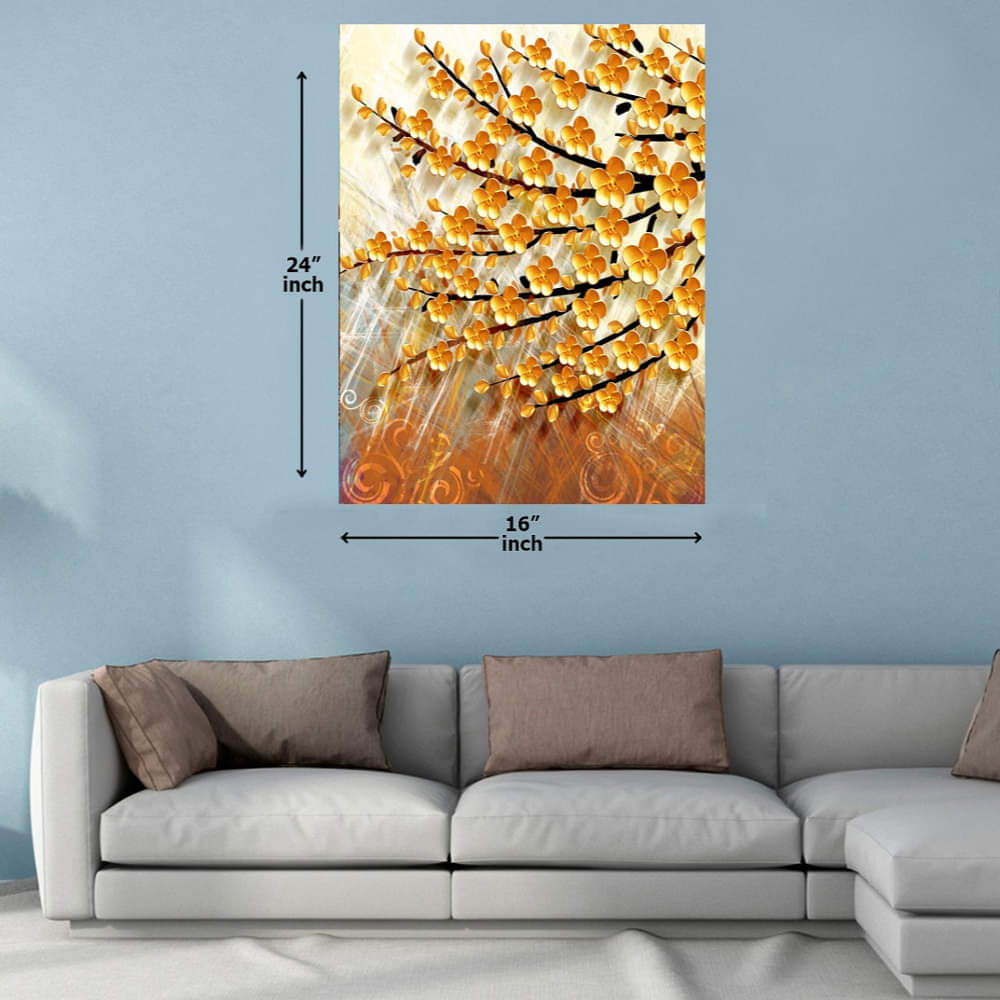 3D Effect Autumn Tree Digital Wall Painting - photo