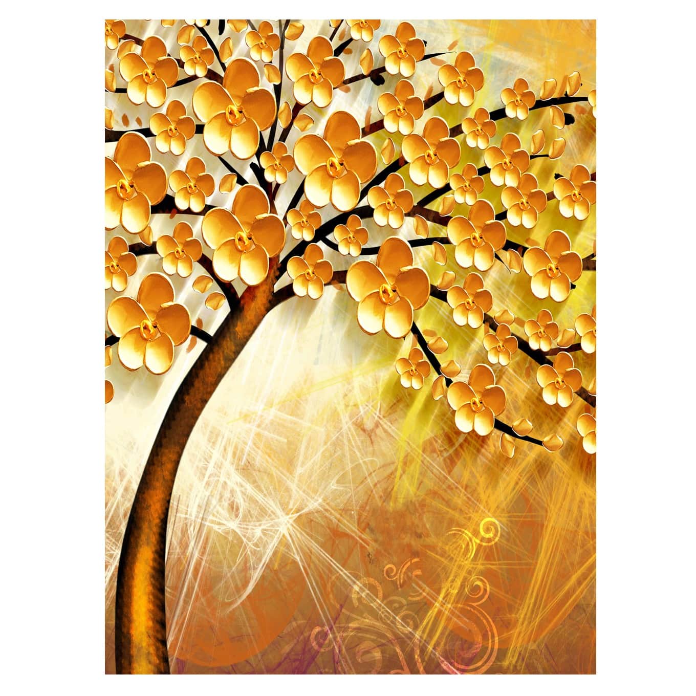 3D Effect Autumn Tree Wall Painting - rear_view
