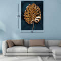 3D Golden Leaf Digital Wall Painting - top_view