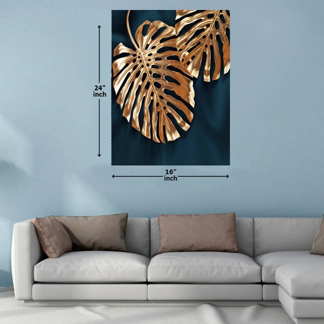 Golden Leaf Wall Painting