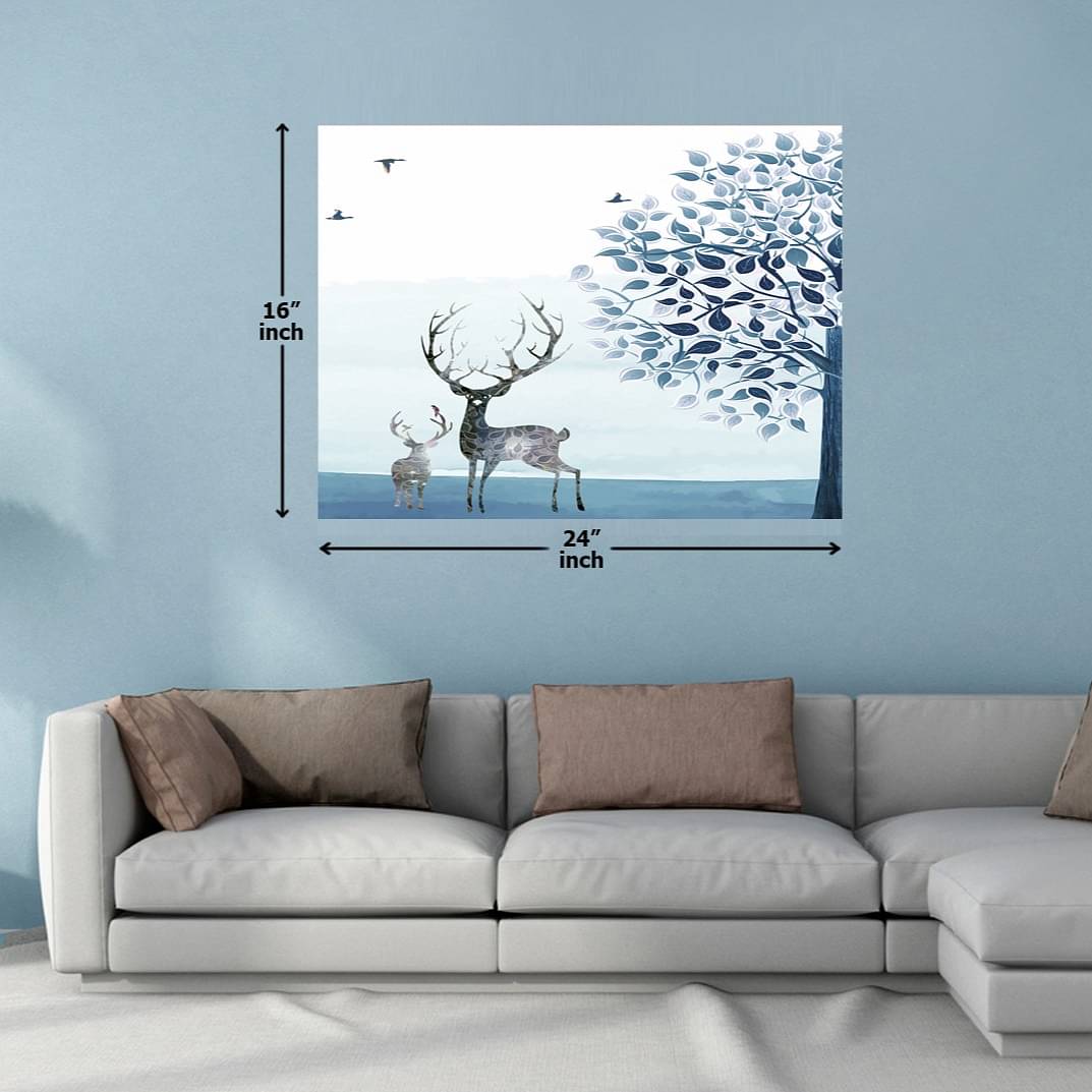 Winter Dear Digital Wall Painting