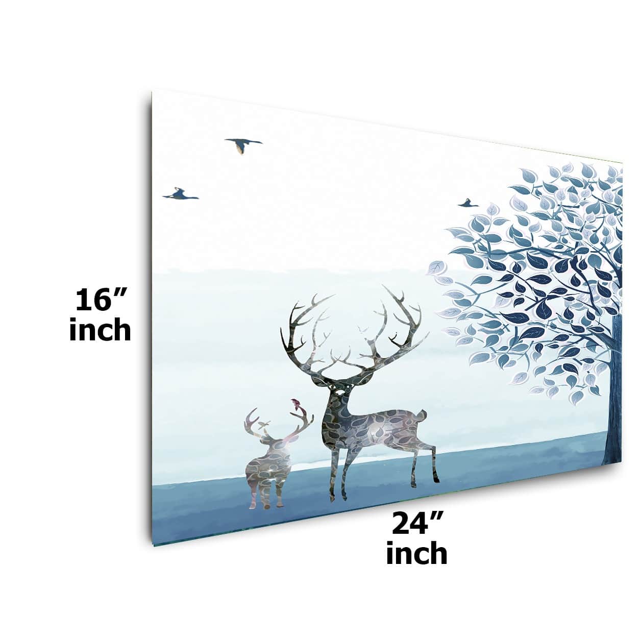Winter Dear Digital Wall Painting - front_view