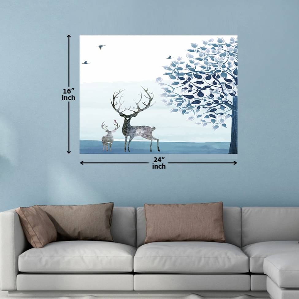 Winter Dear Digital Wall Painting