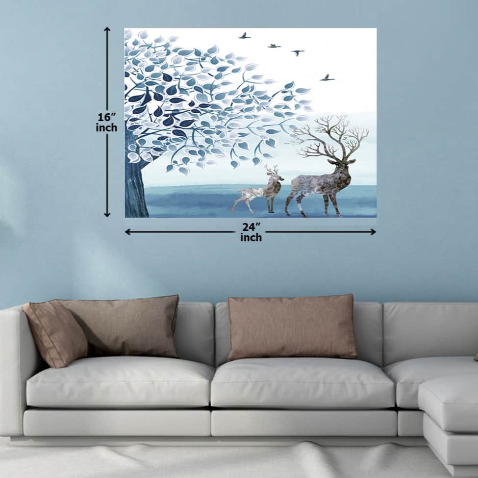 Winter Dear Wall Painting - top_view