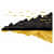 Gold Black Mountain vector Wall Painting - rear_view