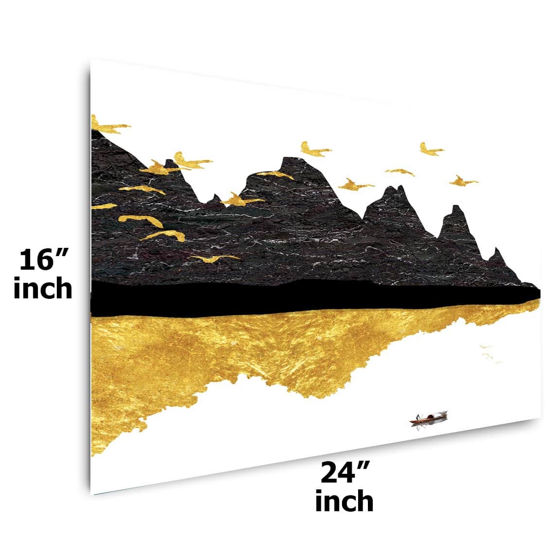 Gold Black Mountain vector Digital Wall Painting - front_view