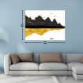 Gold Black Mountain vector Digital Wall Painting - top_view