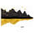 Gold Black Mountain vector Digital Wall Painting - rear_view