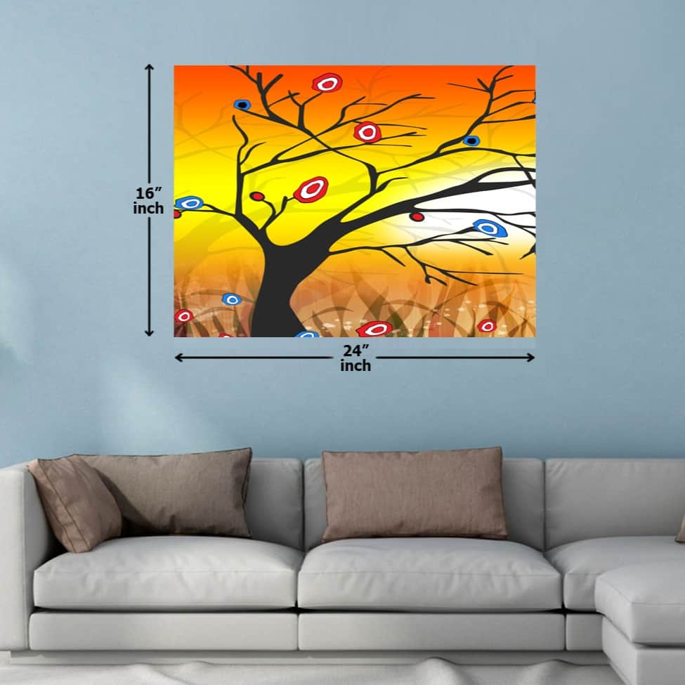Goal Achieving tree Digital Wall Painting - top_view