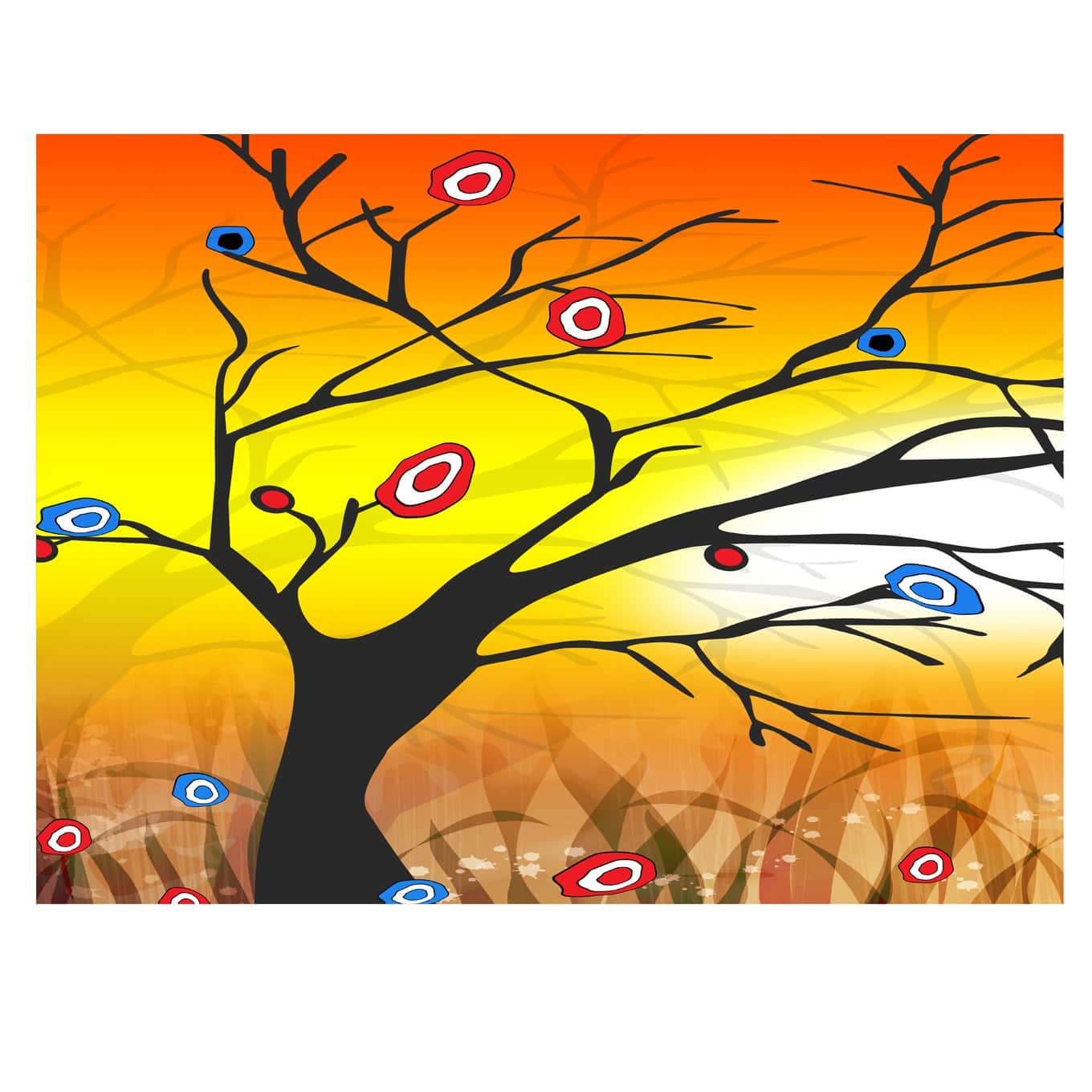 Goal Achieving tree Digital Wall Painting - rear_view
