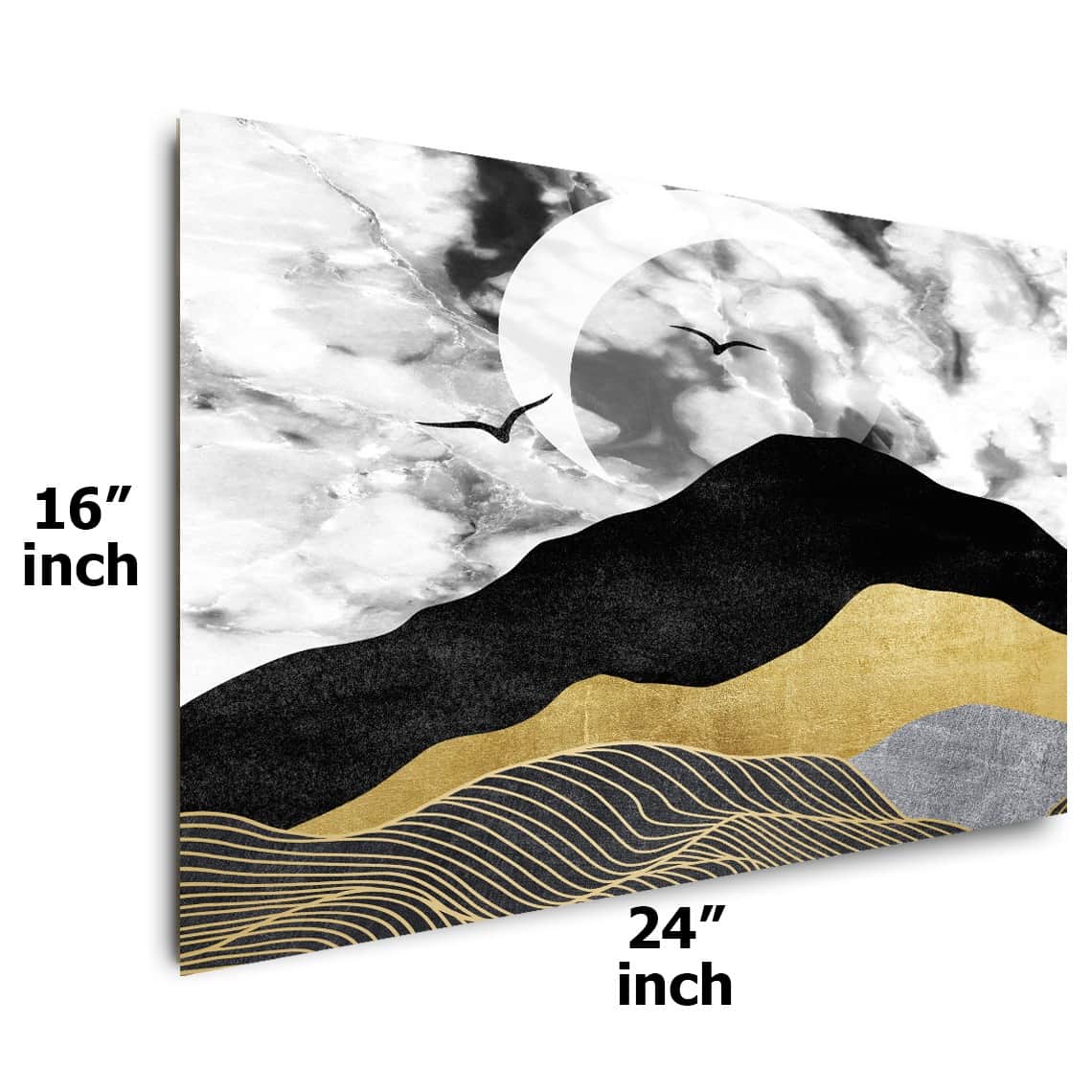 Rainy Weather Gold Black Wall Painting - front_view