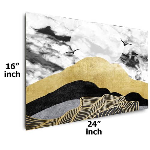 Rainy Weather Gold Black Digital Wall Painting