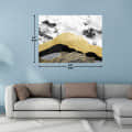 Rainy Weather Gold Black Digital Wall Painting - top_view