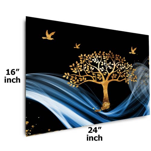 Gold Fortune Tree Digital Wall Painting