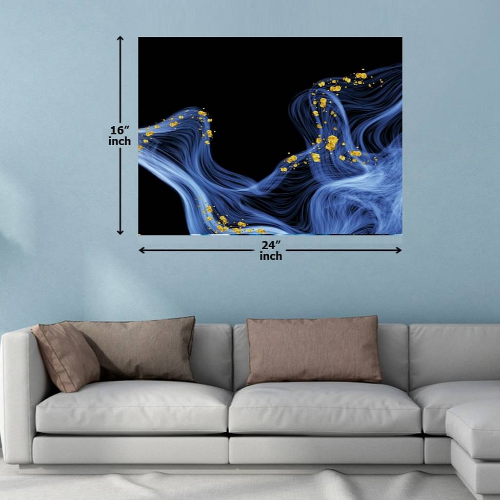 Blue Smokey Digital Wall Painting
