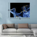 Blue Smokey Digital Wall Painting - photo