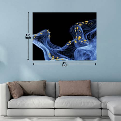 Blue Smokey Digital Wall Painting