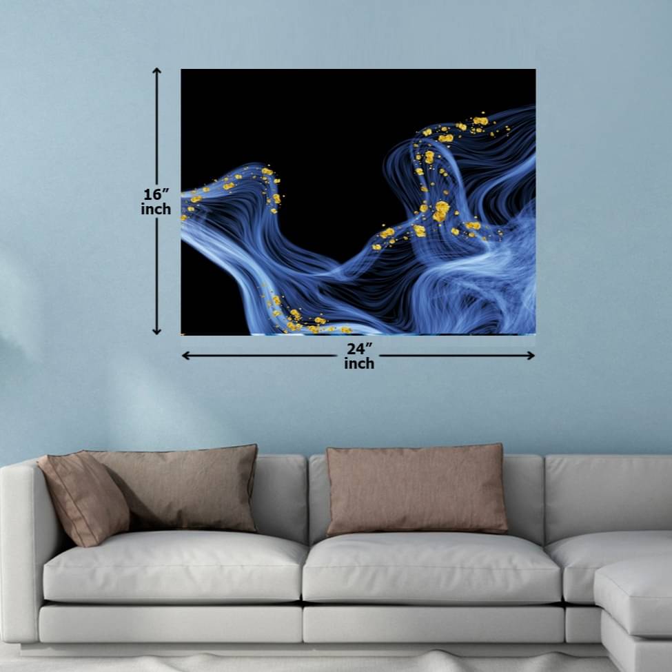 Blue Smokey Digital Wall Painting
