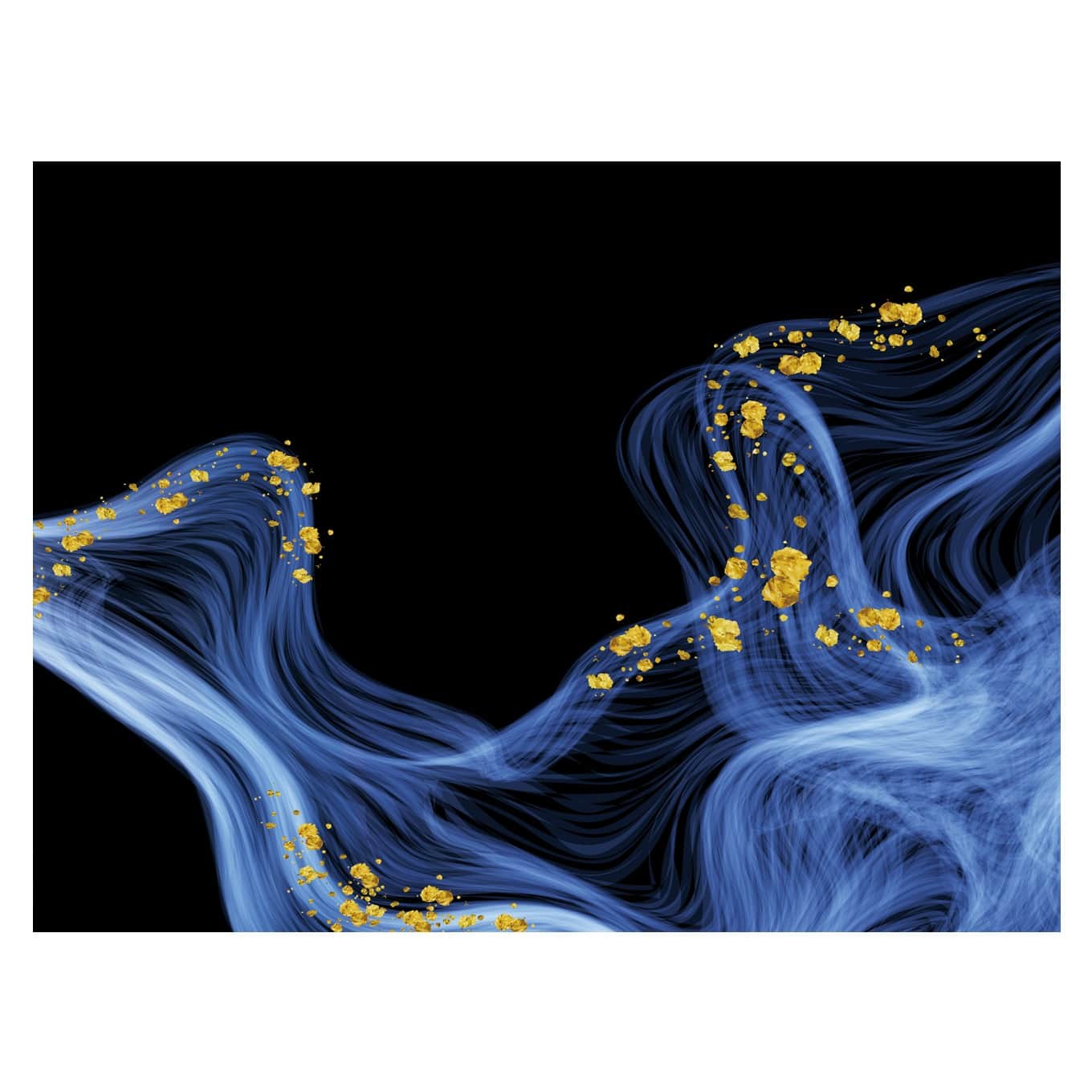 Blue Smokey Digital Wall Painting - rear_view