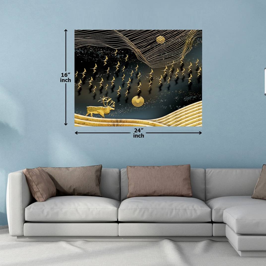 Gold Theme Fortune Digital Wall Painting