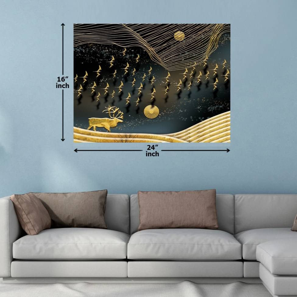 Gold Theme Fortune Digital Wall Painting