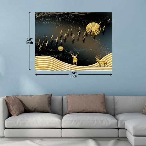 Fortune Time Gold Digital Wall Painting