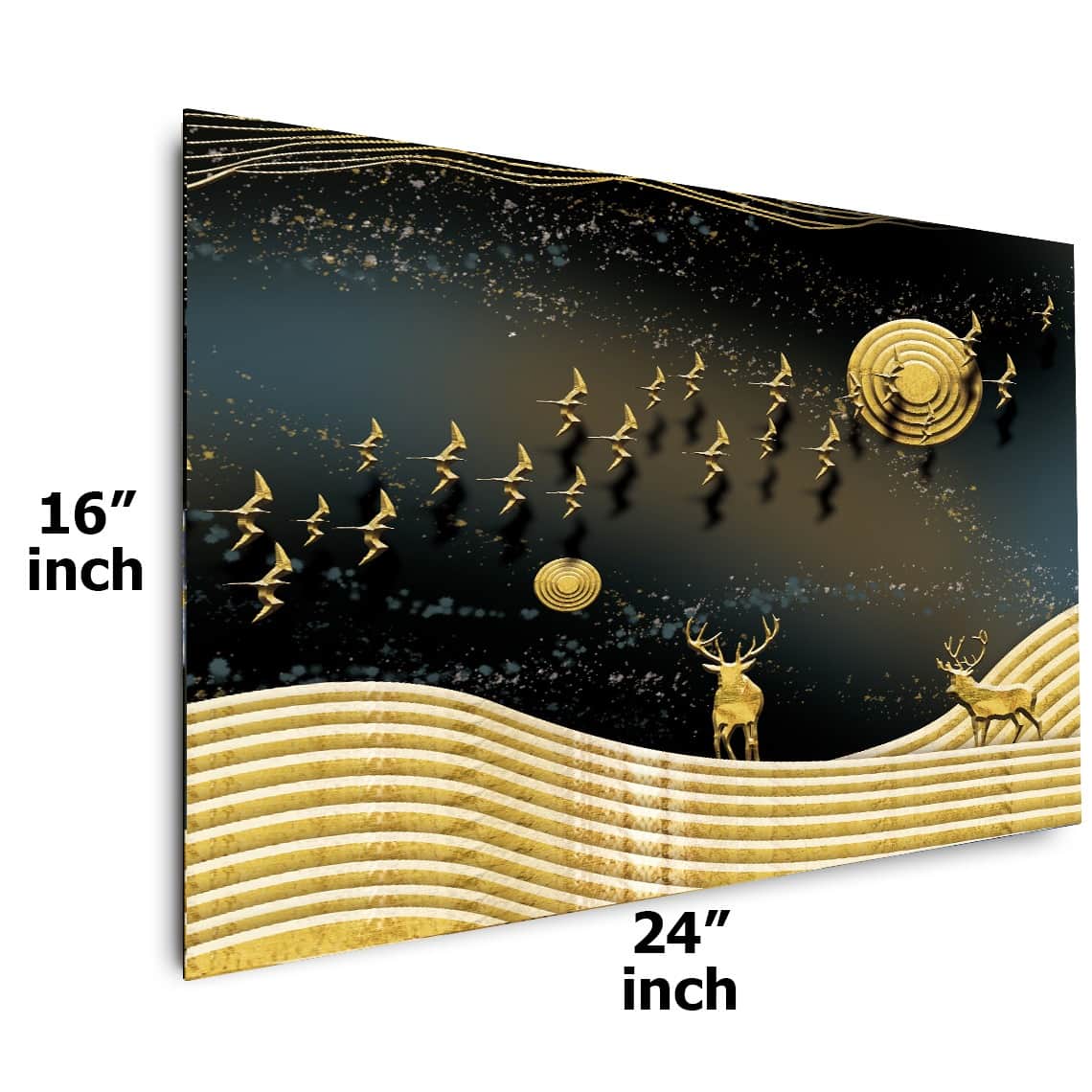 Fortune Time Gold Digital Wall Painting - front_view