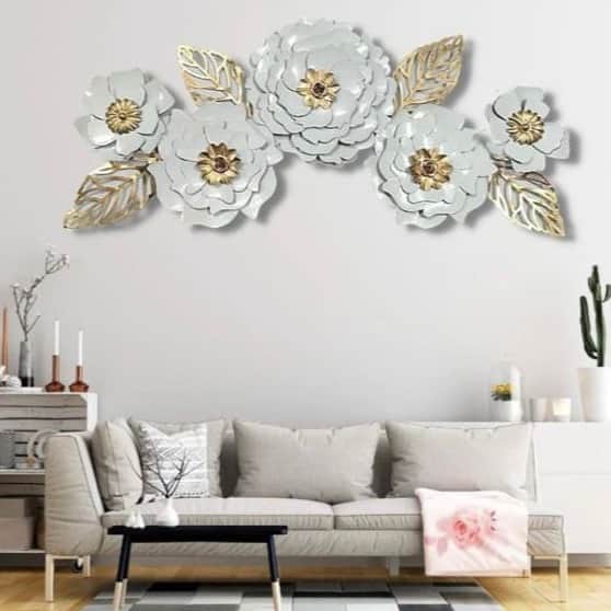 Royal White Jasmine flower Metal Wall Art - top_view
