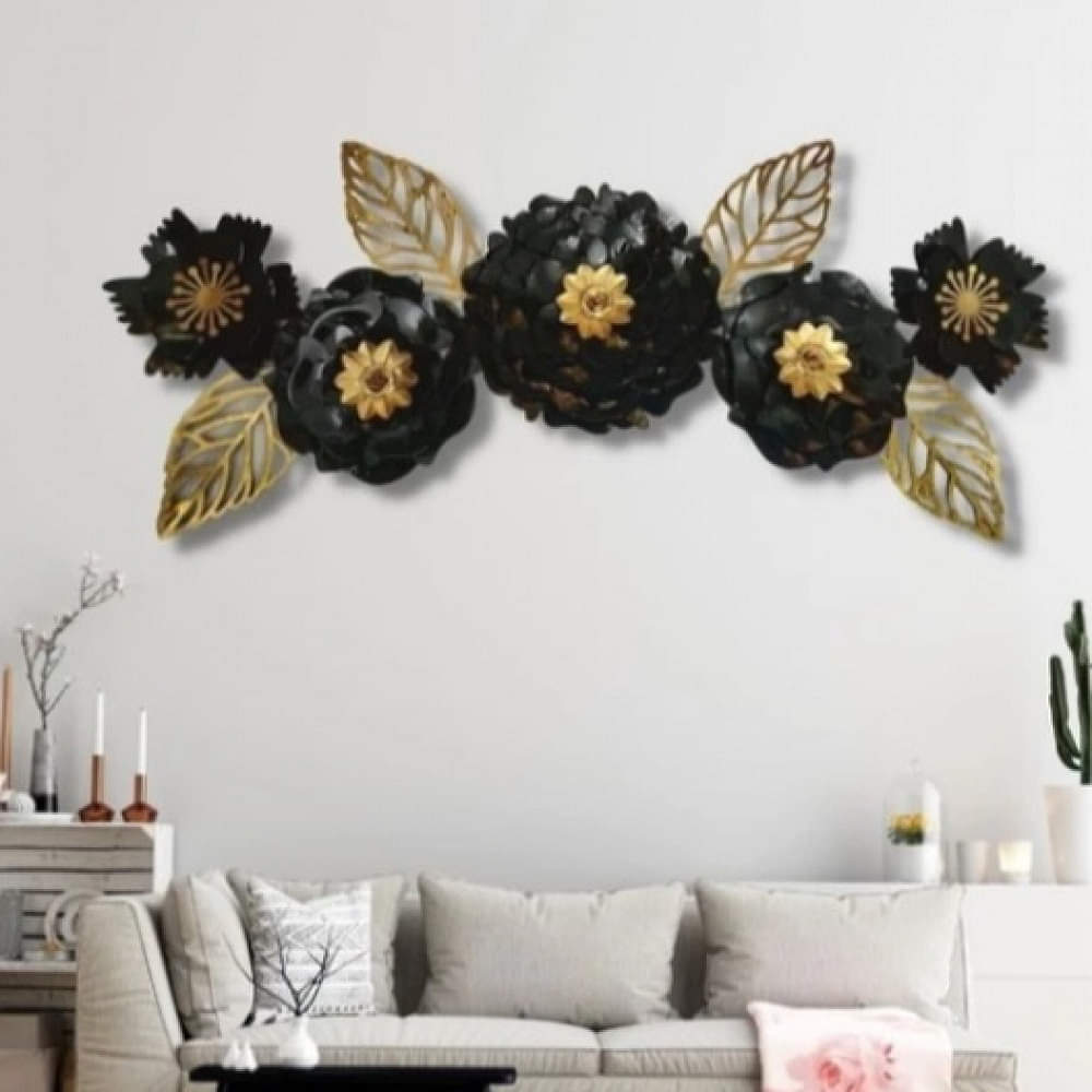 Black Jasmine Flower Metal Wall Art - photo