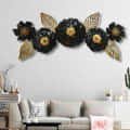 Black Jasmine Flower Metal Wall Art - front_view
