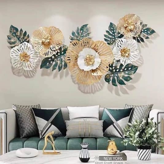 Green Gingko Leaf Metal Wall Decor