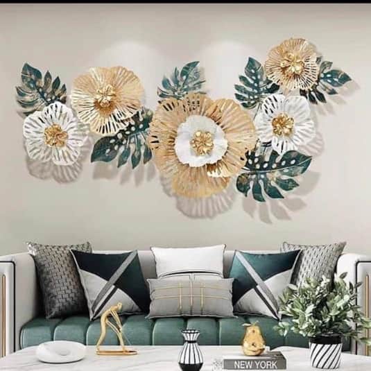 Green Gingko Leaf Metal Wall Decor - top_view