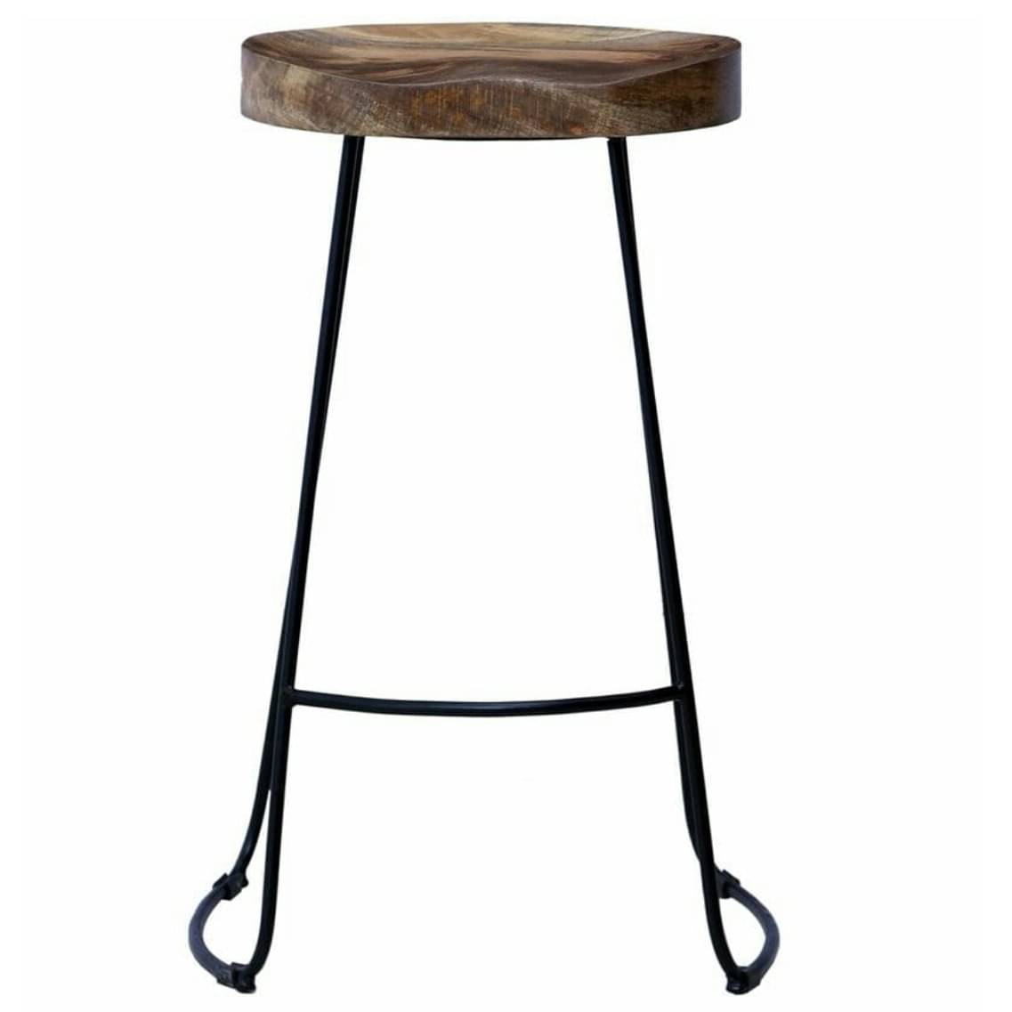 Stylish Wooden top Iron Bar Stool