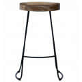Stylish Wooden top Iron Bar Stool - front_view