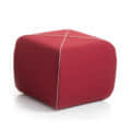 Modern Puffy Seating Stool In Red Color - left_view