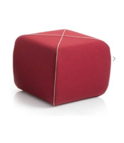 Modern Puffy Seating Stool In Red Color - top_view