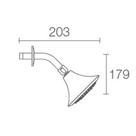Kohler Finial Traditional  140mm Single-function Showerhead  with shower arm and flange K-16351IN-CP - top_view
