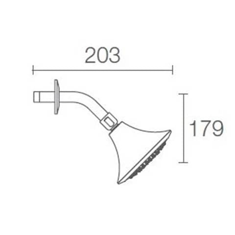 Kohler Finial Traditional  140mm Single-function Showerhead  with shower arm and flange K-16351IN-CP