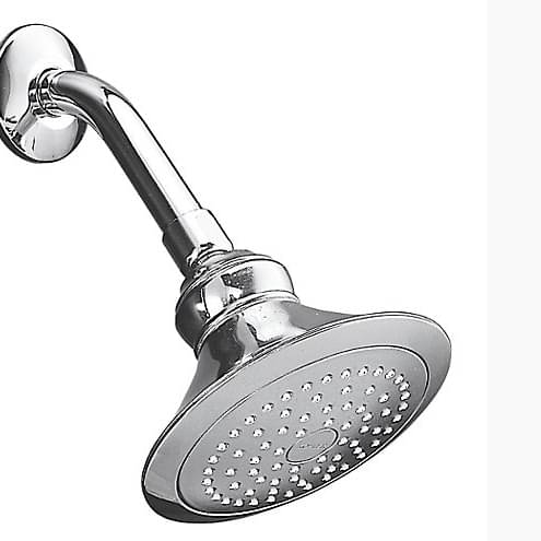 Kohler Finial Traditional  140mm Single-function Showerhead  with shower arm and flange K-16351IN-CP