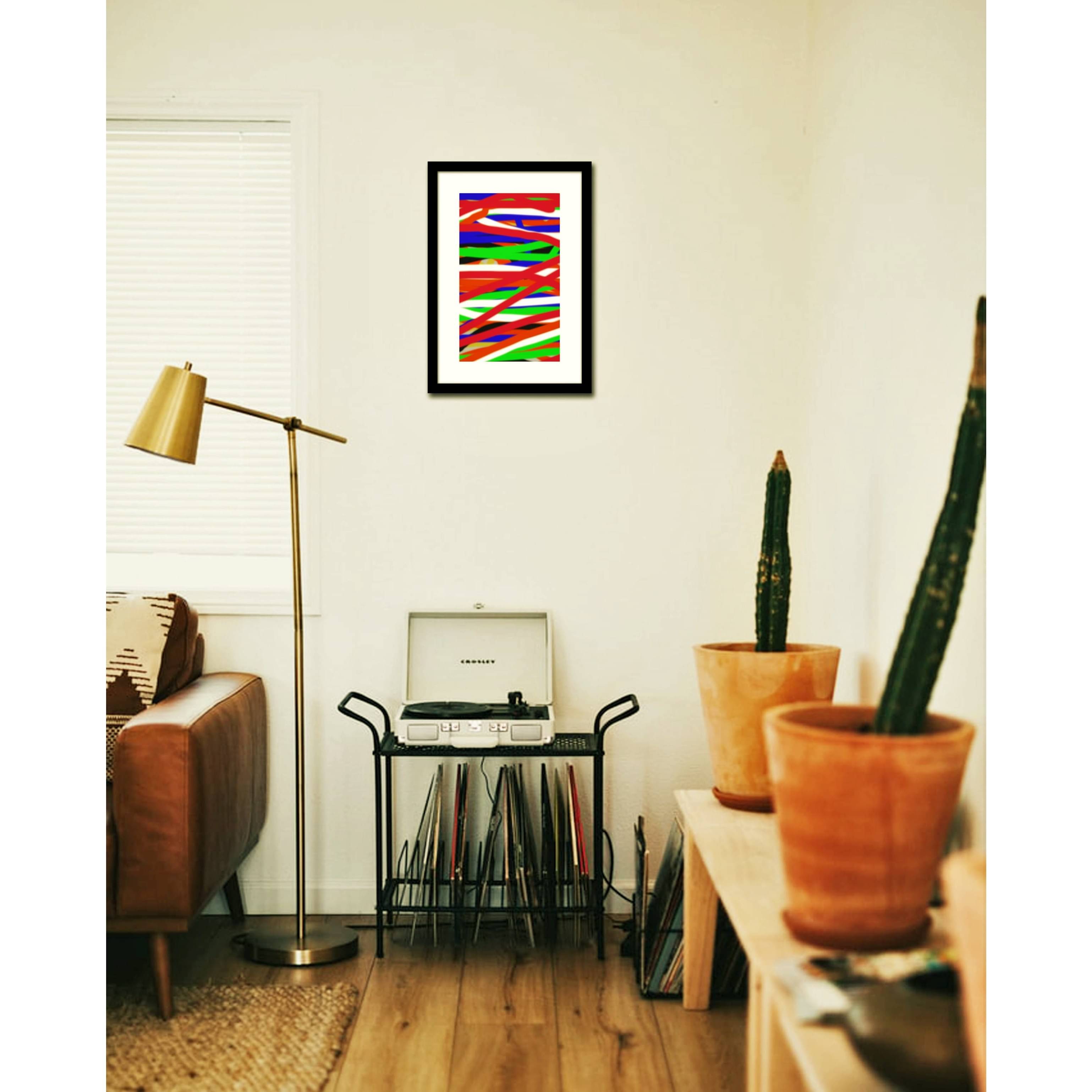 Abstract Line Amazing Art Wall Poster Glass Framed Ready To Hang