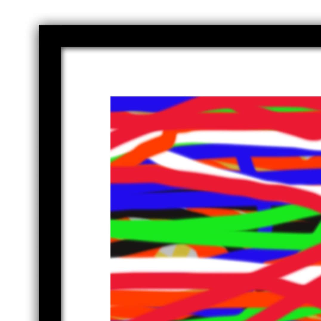 Abstract Line Amazing Art Wall Poster Glass Framed Ready To Hang - left_view