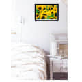 Sun Flower Glass Framed Wall Poster Large Size 13 X 19 INCHES - top_view
