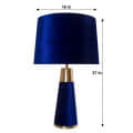 Royal Blue Velour Table lamp - left_view