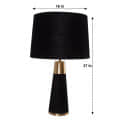 Royal Black Velour Table lamp - left_view