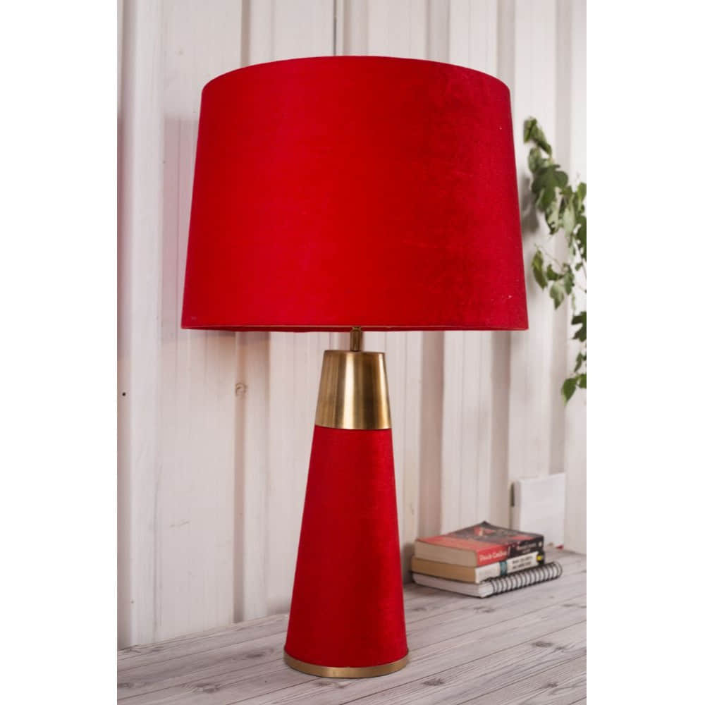Royal Red Velour Table lamp - photo