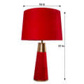 Royal Red Velour Table lamp - left_view
